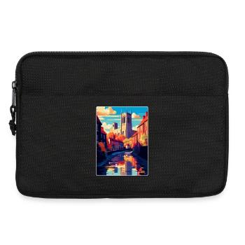 Durham England Uk Vintage Reiseposter Souvenir - Laptoptasche 13" - Schwarz - Vorne