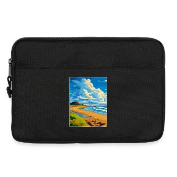 Northumberland Coast Anob Travel Poster Souvenir - Laptop bag 13" - black - Front