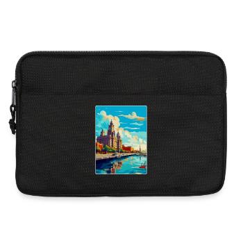 Liverpool Uk Vintage Reise Poster Souvenir WPA - Laptoptasche 13" - Schwarz - Vorne