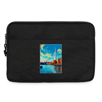 Portsmouth Uk Vintage Reise Poster Souvenir WPA - Laptoptasche 13" - Schwarz - Vorne