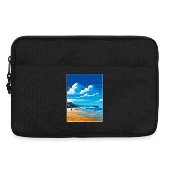 Croyde Beach Devon Vintage Travel Poster Souvenir - Laptop bag 13" - black - Front