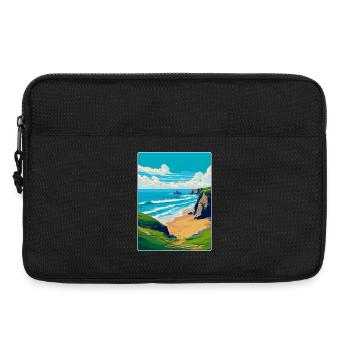 Bedruthan Steps Cornwall England Uk Reiseplakat - Laptoptasche 13" - Schwarz - Vorne