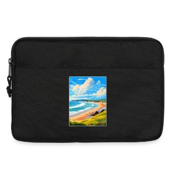 Woolacombe Devon Vintage Travel Poster Souvenir - Laptop bag 13" - black - Front