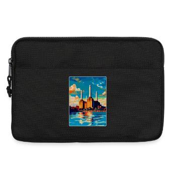 Battersea Londres Angleterre Royaume-Uni Affiche de voyage vintage - Sacoche pour ordinateur portable 13 pouces - noir - Devant