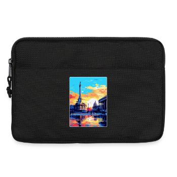 Trafalgar Square Angleterre Royaume-Uni Affiche de voyage vintage - Sacoche pour ordinateur portable 13 pouces - noir - Devant