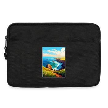 Lands End Cornouailles Angleterre Royaume-Uni Affiche de voyage WPA - Sacoche pour ordinateur portable 13 pouces - noir - Devant