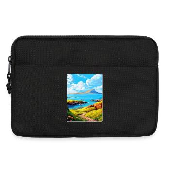 Isle Of Rum Schottland UK Vintage Reiseposter WPA - Laptoptasche 13" - Schwarz - Vorne