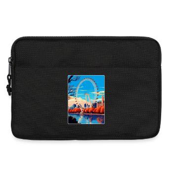London Eye Angleterre Royaume-Uni Affiche de voyage vintage WPA - Sacoche pour ordinateur portable 13 pouces - noir - Devant