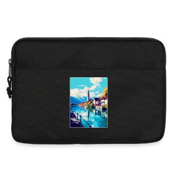 Thun Schweiz Vintage Reiseplakat Souvenir - Laptoptasche 13" - Schwarz - Vorne