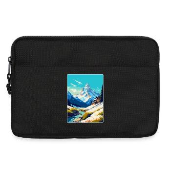 Chamonix France Affiche de voyage vintage Souvenir WPA - Sacoche pour ordinateur portable 13 pouces - noir - Devant