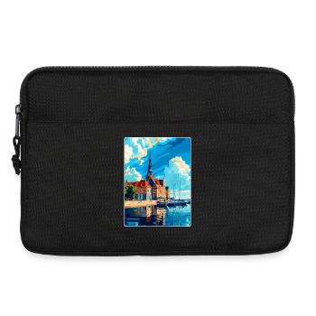 Rostock Allemagne Affiche de voyage vintage Souvenir WPA - Sacoche pour ordinateur portable 13 pouces - noir - Devant