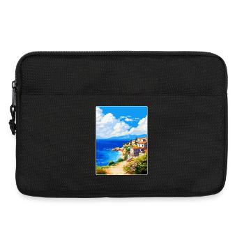 Chalkidiki Griechenland Vintage Reiseplakat Souvenir - Laptoptasche 13" - Schwarz - Vorne