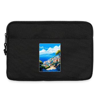 Hydra Grèce Vintage Voyage Poster WPA Souvenir - Sacoche pour ordinateur portable 13 pouces - noir - Devant