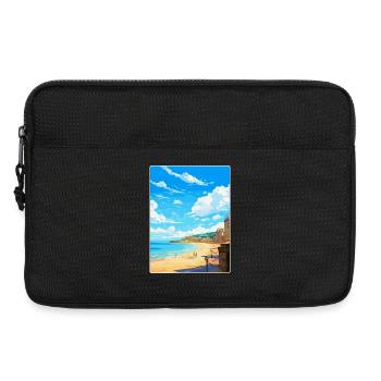 Saint Malo France Poster de voyage vintage souvenir - Sacoche pour ordinateur portable 13 pouces - noir - Devant