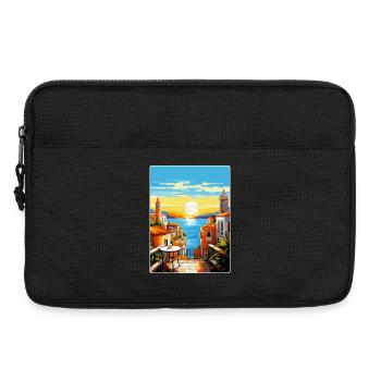 Malaga Espagne Affiche de voyage vintage WPA Souvenir - Sacoche pour ordinateur portable 13 pouces - noir - Devant