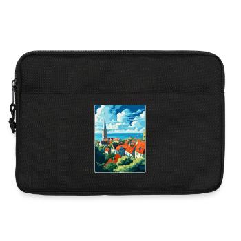 Visby Schweden Vintage Reiseposter WPA Souvenir - Laptoptasche 13" - Schwarz - Vorne