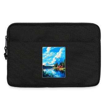 Falun Suède Affiche de voyage vintage WPA Souvenir - Sacoche pour ordinateur portable 13 pouces - noir - Devant