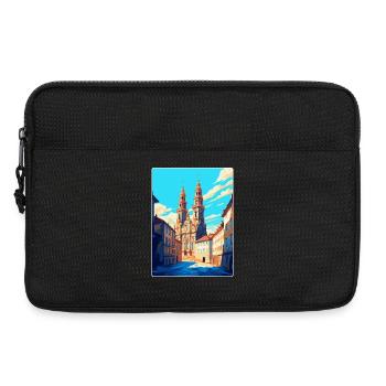Santiago Spanien Vintage Reiseplakat Souvenir WPA - Laptoptasche 13" - Schwarz - Vorne