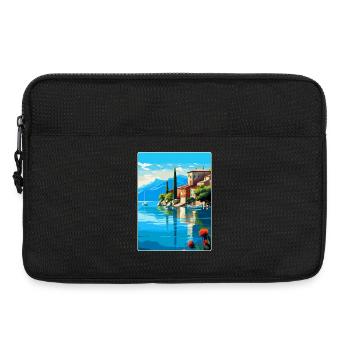Lac de Garde Italie Affiche de voyage vintage souvenir - Sacoche pour ordinateur portable 13 pouces - noir - Devant