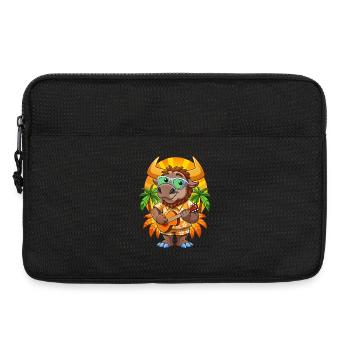 Lustige Bison Cartoon Sommer Strand Sonnenbrille Gitarre - Laptoptasche 13" - Schwarz - Vorne