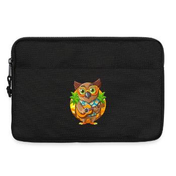 Lustige Eule Cartoon Sommer Strand Sonnenbrille Gitarre - Laptoptasche 13" - Schwarz - Vorne