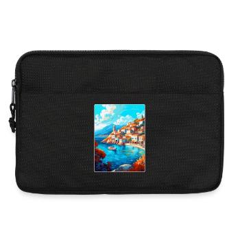 Hydra Grèce Vintage Voyage Poster WPA Souvenir - Sacoche pour ordinateur portable 13 pouces - noir - Devant