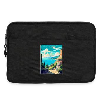 Korfu Griechenland Vintage Reiseplakat WPA Souvenir - Laptoptasche 13" - Schwarz - Vorne