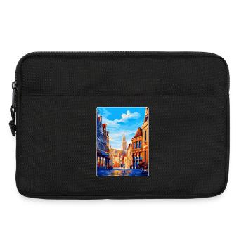 Bruxelles Belgique Poster de voyage vintage souvenir - Sacoche pour ordinateur portable 13 pouces - noir - Devant