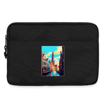 Anvers Belgique Affiche de voyage vintage Souvenir WPA - Sacoche pour ordinateur portable 13 pouces - noir - Devant