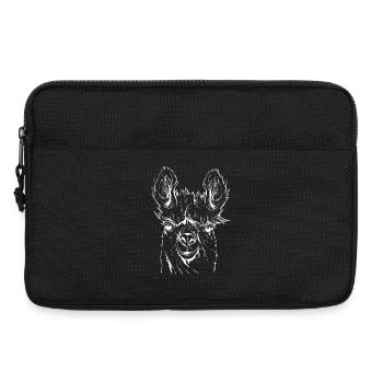 Lama Alpaka Strichzeichnung - Laptoptasche 13" - Schwarz - Vorne