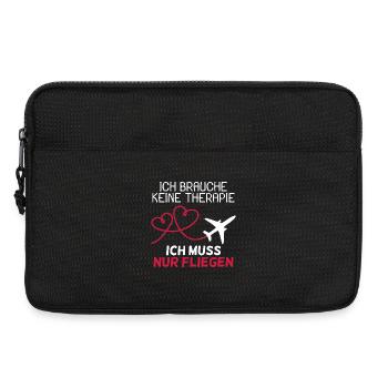 Pilot Therapie Spruch Flugzeug Geschenk - Laptoptasche 13" - Schwarz - Vorne