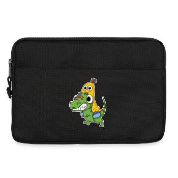 Böser Dinosaurier und süße Banane - Laptoptasche 13" - Schwarz - Vorne