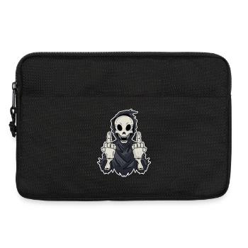 Sensenmann zeigt beide Mittelfinger - Laptoptasche 13" - Schwarz - Vorne