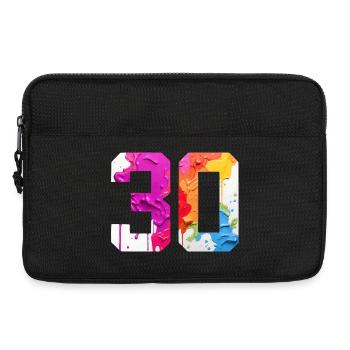 FARBIG NUMMER 30 BUNT 30. GEBURTSTAG - Laptoptasche 13" - Schwarz - Vorne