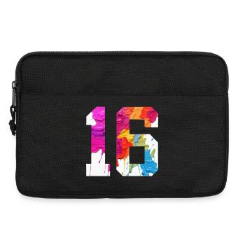 FARBIG NUMMER 16 BUNT 16. GEBURTSTAG - Laptoptasche 13" - Schwarz - Vorne