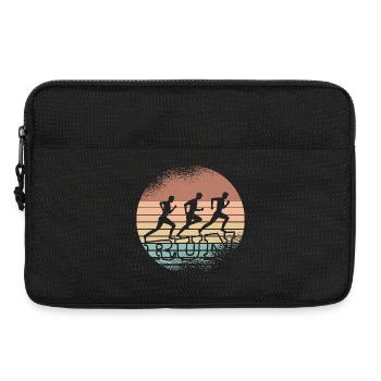 Retro-Sonnenuntergang Läufer-Trio - Laptoptasche 13" - Schwarz - Vorne