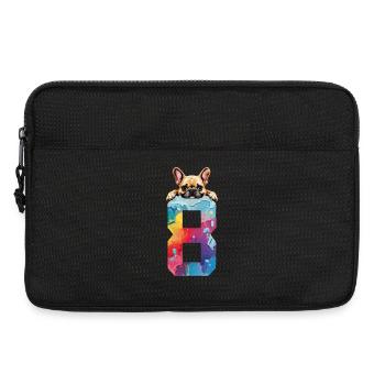 HUND 8 JAHRE FRANZÖSISCHE BULLDOGGE 8. GEBURTSTAG - Laptoptasche 13" - Schwarz - Vorne