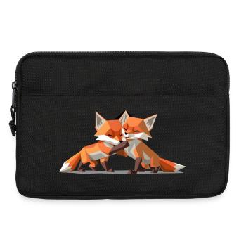 Renardeaux low-poly - Sacoche pour ordinateur portable 13 pouces - noir - Devant