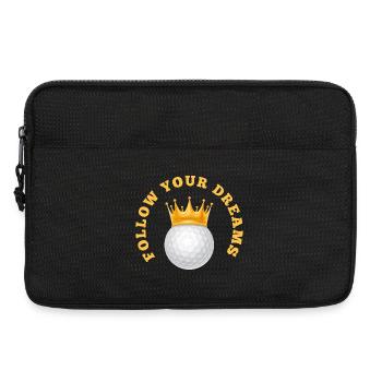 SUIVEZ VOTRE BALLE DE GOLF DE RÊVE avec couronne - Sacoche pour ordinateur portable 13 pouces - noir - Devant
