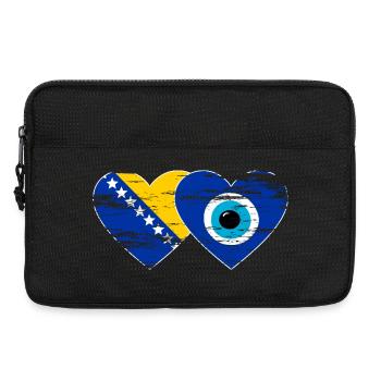 Drapeau de Bosnie Nazarpearl utilisé - Sacoche pour ordinateur portable 13 pouces - noir - Devant