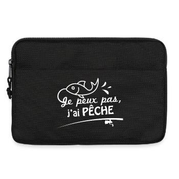 Je peux pas, j'ai pêche - Sacoche pour ordinateur portable 13 pouces - noir - Devant