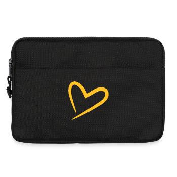Herz modern in gelb - Laptoptasche 13" - Schwarz - Vorne