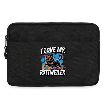 J’adore mon Rottweiler - Sacoche pour ordinateur portable 13 pouces - noir - Devant