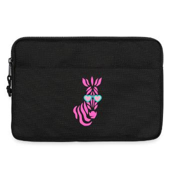 pinkes Zebra mit Sonnenbrille - Laptoptasche 13" - Schwarz - Vorne