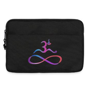 Aum mit Lemniskate helle Kontur - Laptoptasche 13" - Schwarz - Vorne