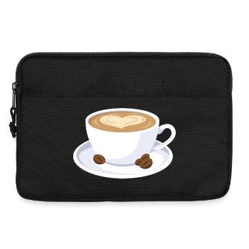 Kaffee Tasse Capuccino Milchkaffee Geschenk - Laptoptasche 13" - Schwarz - Vorne