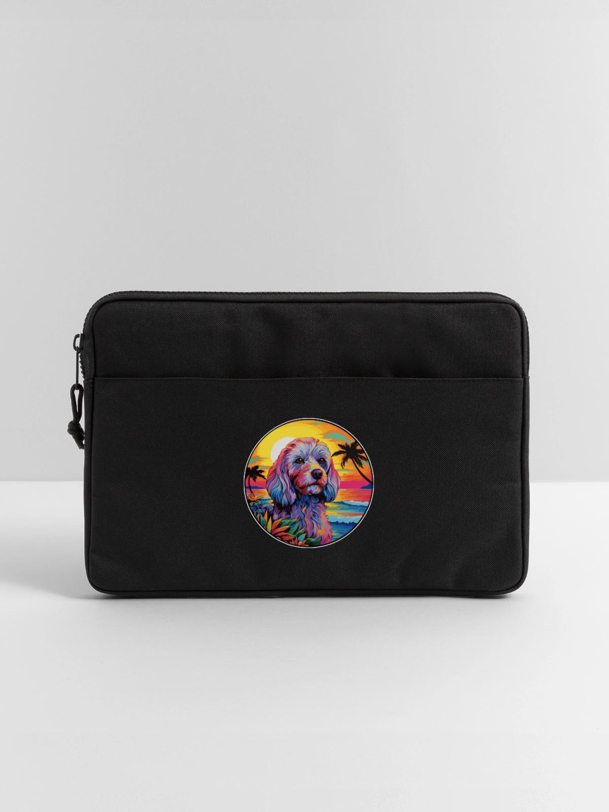 Cockapoo Hunderasse Buntes Karikatur Aquarell - Laptoptasche 13" - Schwarz - Vorne