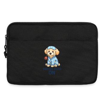 Maltipoo im Pyjama mit Rose – Snooze Mode ON - Laptoptasche 13" - Schwarz - Vorne