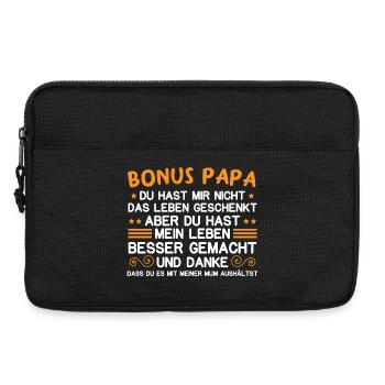 Bonus Papa Stiefvater Geschenk Pflegevater - Laptoptasche 13" - Schwarz - Vorne