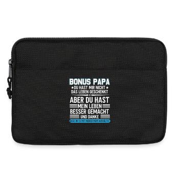 Bonus Papa Stiefvater Geschenk Pflegevater - Laptoptasche 13" - Schwarz - Vorne